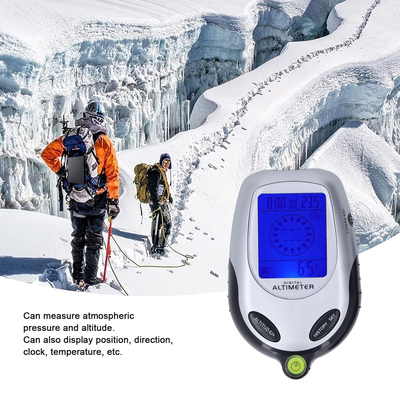 6 in 1 Altimeter Barometer Digital Display Multifunctional Thermometer Clock