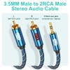 EMK 2RCA Cable 3.5 mm to 2 RCA Audio Cable