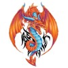 Fantasy Dragons Temporary Tattoos, Set of 10 Colorful Dragon Tattoos