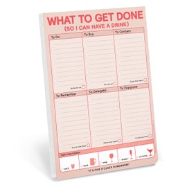 Knock Knock What to Get Done So I Can Have a Drink Pad, To Do List Note Pad (Pastel Version), 6 x 9-inches