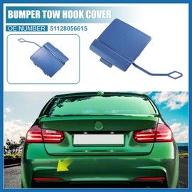A ABSOPRO Car Rear Bumper Tow Hook Cover Cap 51128056615 Blue Item Replacement