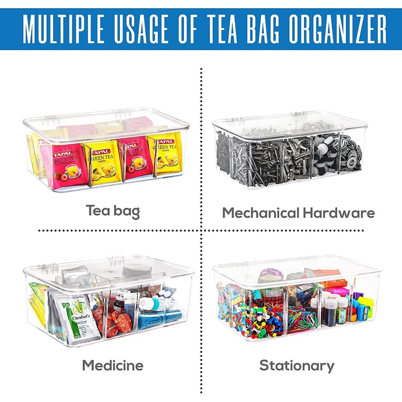 KICHLY Plastic Tea Bag Holder (Pack of 1) Plastic Tea