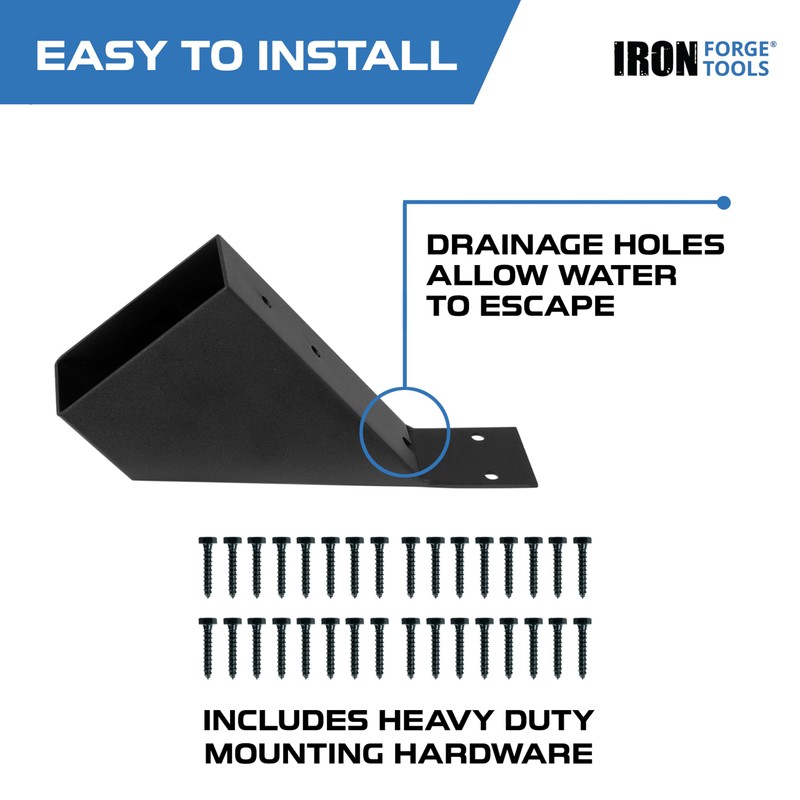 Iron Forge Tools 2x4 Pergola Brackets - 8 Pack Powdercoated