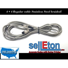15' Cable with connectors for PS-IN202 Indicator for Prime Scales Floor Scale (15' Cable - Steel Braided)