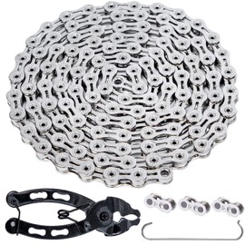 YBEKI Bicycle Chain 9-Speed Bicycle Chain 1/2 x 11/128 Inch 116 Links with Chain Lock Pliers and 3 Pairs Chain Lock