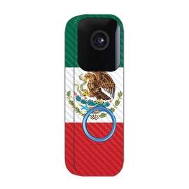 MightySkins Carbon Fiber Skin Compatible with Blink Video Doorbell - Mexican Flag | Protective, Durable Textured Carbon Fiber Finish | Easy to Apply and Change Styles | Made in The USA