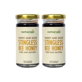 Stingless Bee Honey, Sweet and Sour Meliponini. Contains Low Glycemic Trehalulose, No Sucrose, 2.35 fl oz (70 ml), a pack of 2