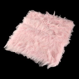 Sarini 40 cm Square Faux Fur Rug Mini Fluffy Pink Seat Cushion for Sofa Floor Chair Cover Photography Mat Small Cozy Accent Rug for Living Room Bedroom and Jewelry Photos