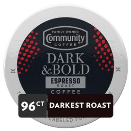 Community Coffee Dark & Bold Espresso Roast 96 Count Coffee Pods, Compatible with Keurig 2.0 K-Cup Brewers, 24 count (Pack of 4)
