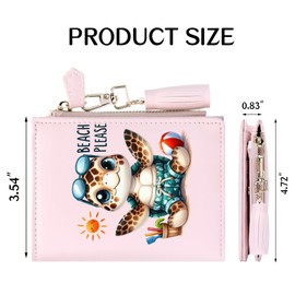 GEEAD Small Wallets for Women Slim Compact Bifold Card Holder Wallet with Zipper Keychain Coin Pocket