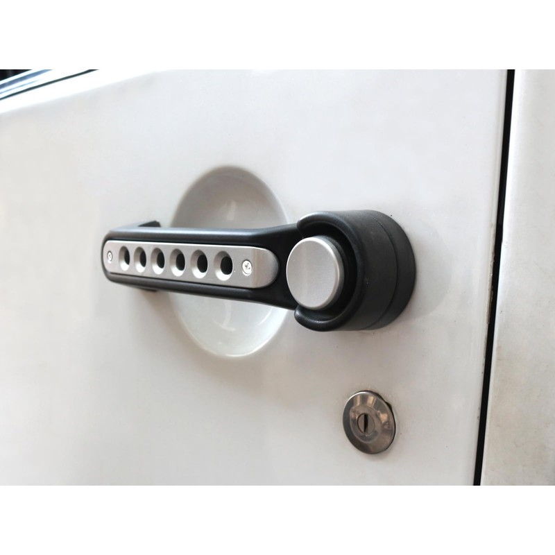 PKEDUO Silver Door Handle Inserts + Push Button Covers Compatible