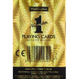 Waddingtons Number 1 Gold Playing Cards Game, Sleek Gold Foil Design Deck of Cards, Ideal for Snap, Poker and a Ideal Travel Companion, Gift and Toy for Ages 6 Plus
