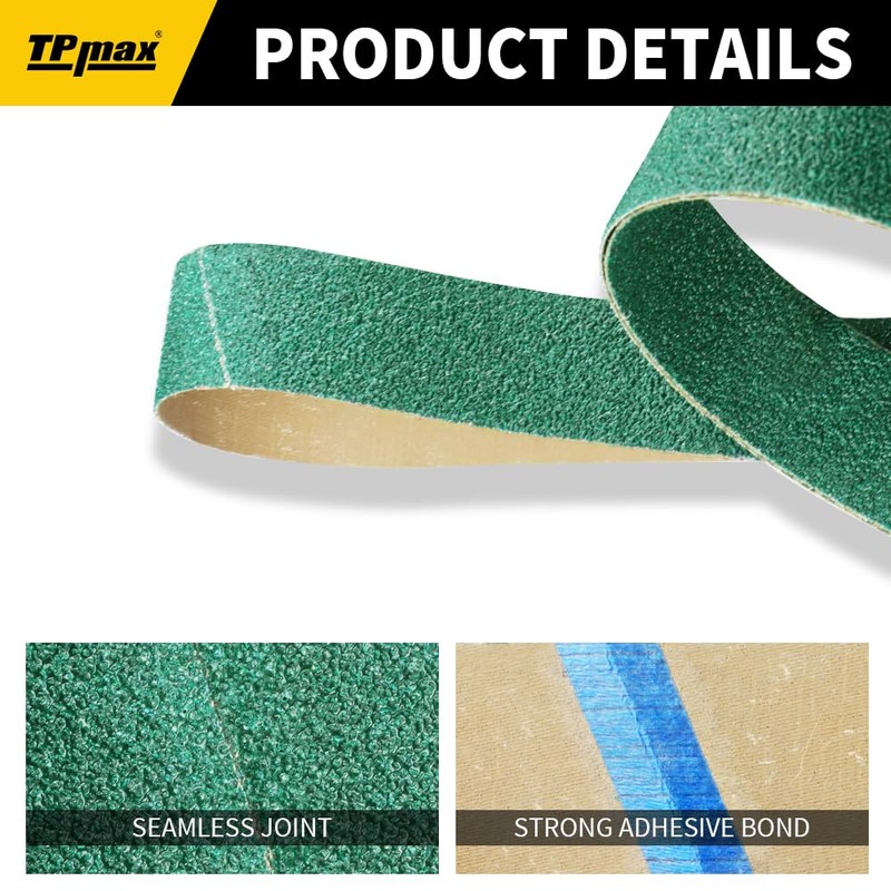6 Pack 2 x 48 Inch Zirconia Ceramic Sanding Belts
