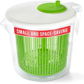 Cooler Kitchen Small Salad Spinner, Mini Salad Spinner and Dryer With Measuring Cup Bowl, Best Lettuce Spinners Single Serve, Colander with Spinner, Vegetable Washing Basket, Fruit Washer and Strainer