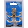 Hillman Hardware Essentials 852083 Double Clothes Hooks Brass -2 Pack