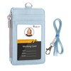 Teskyer Glacier Blue PU Leather Zip ID Card Holder with