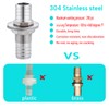 5/8" Hose Barb Thru-Bulk Bulkhead Fitting,304 Stainless Steel Straight Hex