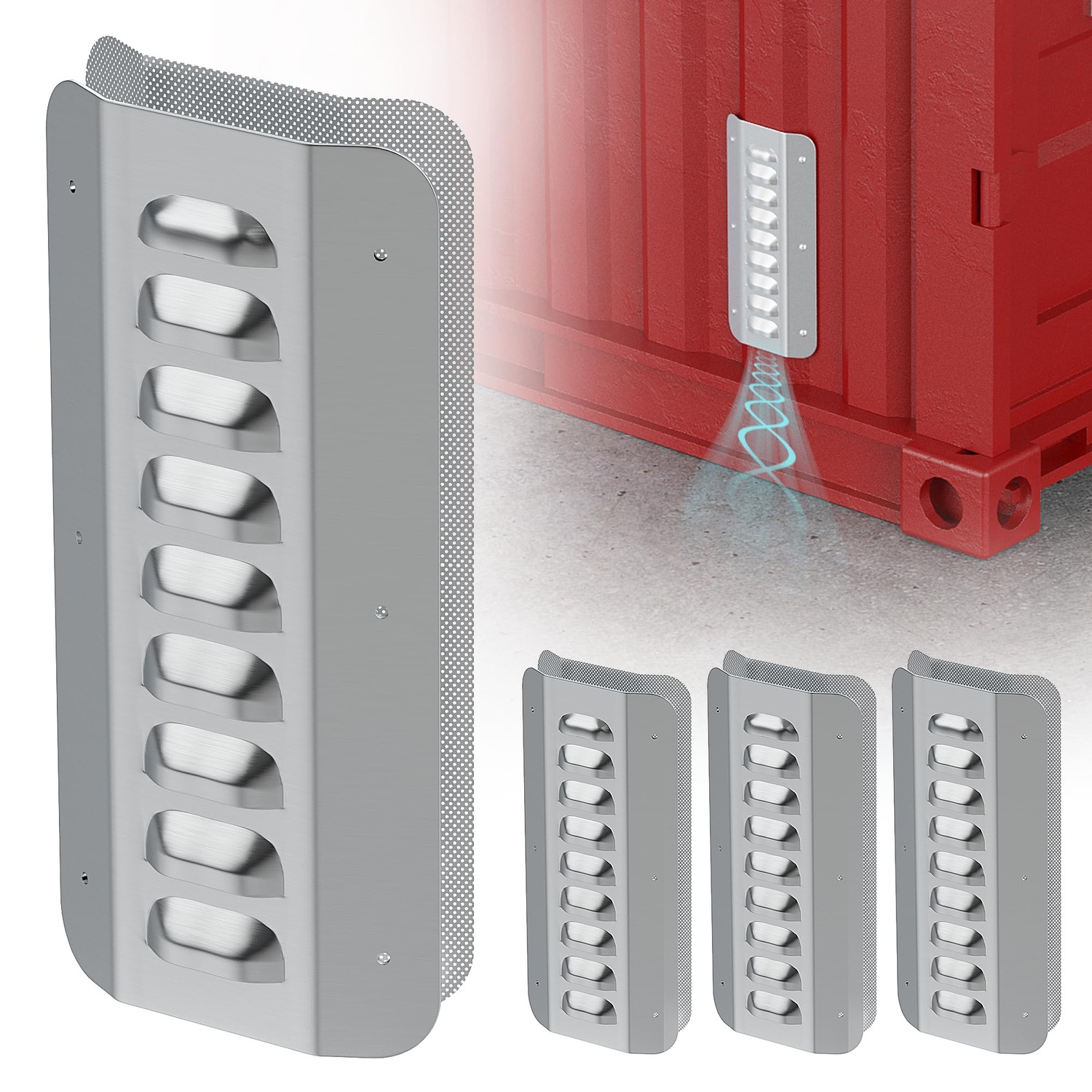 4 Pack Shipping Container Air Vent Kit,Galvanized Steel Transportation ...