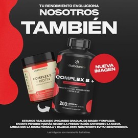 Complejo B Completo, Vitamina B12, B1, B2, B3, B5, B6, Biotina y Arandano | Vitamina b complex para mujer y hombre | 200 Capsulas | VITAL BOTANICS