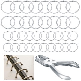 100 Pieces Book Rings, 25mm & 35mm Book Binding Rings, Loose Leaf Connecting Rings, Metal Rings Silver for Memo Tray, Key Chains, Name Tags, Photo Album, Key Ring