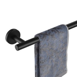 JQK Black Towel Bar, 12 Inch Stainless Steel Hand Towel Rack, Bathroom Towel Holder Matte Black Wall Mount, Total Length 15 Inch TB110L12-PB