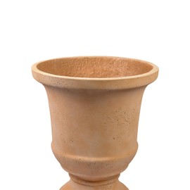 Serene Spaces Living TerraLava Classic Concrete Urn Planter – Durable Indoor & Outdoor Decorative Planter, Versatile Placement for Gardens, Patios, and Entryways, 15.5" Diameter & 18" Tall