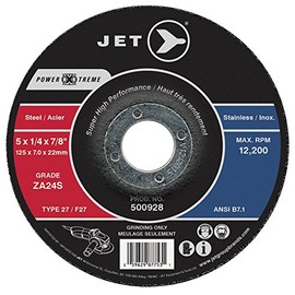 JET 500928-5 X 1/4 X 7/8 Za24S Power-Xtreme T27 Grinding Wheel