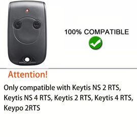 Handheld Transmitter Compatible with 1841026 Keytis 2-Channel RTS Remote Control, 433MHz Compatible Handheld Transmitter Smofy Pack of 2