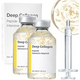 2Pcs Sérum Facial Antiedad con Colágeno Profundo y Péptidos 40ML Deep Collagen Silk Peptide Ampoule, Hidratante y Reafirmante, Mejorar las Arrugas, Apto para Todo Tipo de Piel