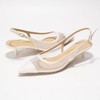 Women's Closed Toe Kitten Heels - Pointed Toe Slingback Low