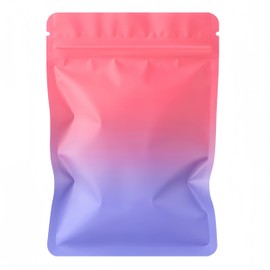 Cali Packs Mylar Bags - Resealable Foil Ziplock Bags, 3.5 Grip Seal Packaging Baggies (Red-Purple, 9x12cm - 100pcs)