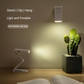 TriPro Rechargeable Mini Foldable Book Light, 3 Colortemperature and 3 Brightness Clip on Reading Lamp, Up to 12 Hours Lighting, Perfect for Bedtime Reading, Travel