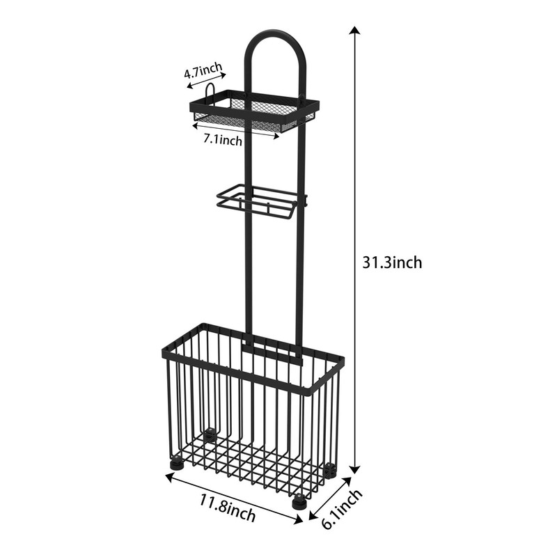X-cosrack Freestanding Toilet Paper Holder Toilet Tissue Rack Scroll Stand