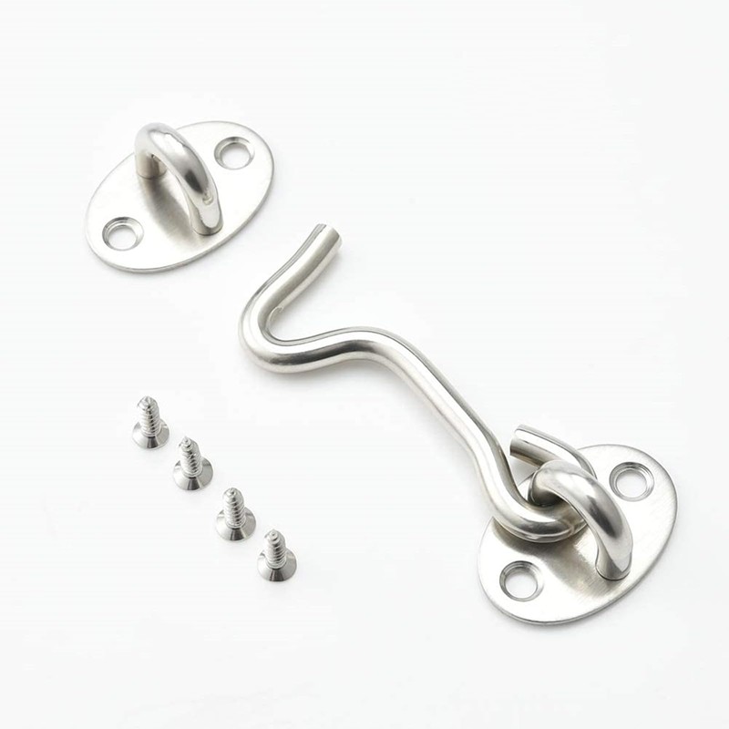 Worldly Storm Hooks with Eyelet, Stainless Steel Cabin Hooks, Door