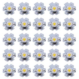 POCREATION 25Pcs AXD-1W-5V LED Chips, 5V LED Chip Bulb, 200LM 1W High Power LED Lamp Beads for DIY Lighting Fixtures(Warm White 30003200K)