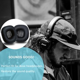 Ohrpolster Kompatibel mit Marshall Major 1 & Major 2, QeeFop 1 Paar Ersatz Ohrpolster für Marshall Major i & Major ii mit Weicherem Leder und Lärmreduzierender Schaumstoff