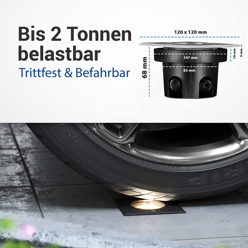 lambado® LED Floor Spotlight for Outdoor Use, Extra Flat, Waterproof