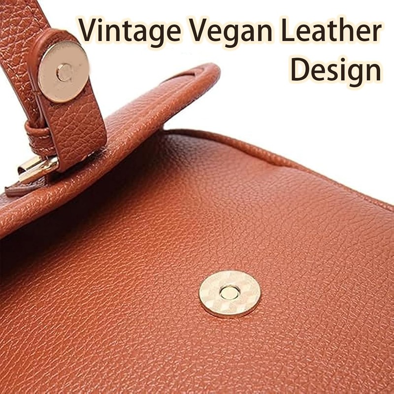 Crossbody Leather Bag, Large Capacity Anti-Theft Vintage Bag, Multi-slot Bag