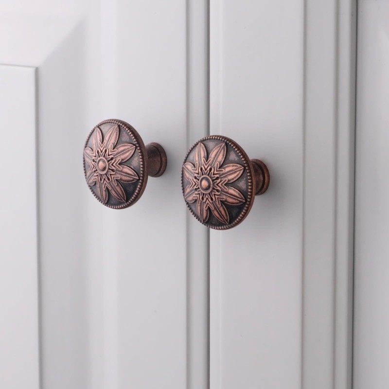 Xlroaafs 10 Pack Vintage Copper Cabinet Hardware Knobs Antique Drawer
