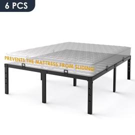 YORMDMO Mattress Slide Stopper - Non Slip Mattress Gaskets, 6 PCS, Mattress Holder for Bed Frame, Easy to Install & Wide Adaptability, Black