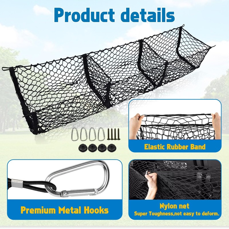 x xotic tech 2pcs Trunk Bed Cargo Net, Stretchable Double-Layer