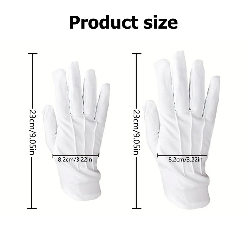 UYGTHI Plain White Cotton Gloves for Men – Soft, Lightweight,