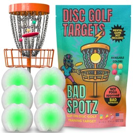 Disc Golf Putting Target for Training Improved Putt Accuracy | Makes a Great Disc Golf Accessory and Easily Clips onto Basket Chains | Glow, 6PK