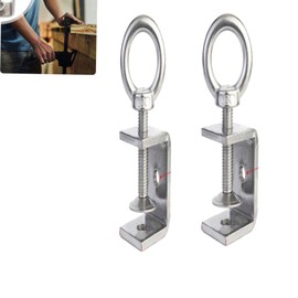 NIUDYP Pack of 2 C-Clamp Stainless Steel Round Handle 120 mm Clamp Width Heavy Duty Clamp for Woodworking Welding Carpentry DIY Projects (120 mm)