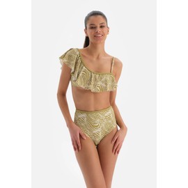 Dagi Women's Fashion, One Shoulder Triangle Bikini Top, Pistachio Green