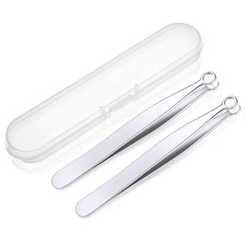 2Pcs Universal Nose Hair Trimming Tweezers, Round Tip Tweezers, Stainless Steel Eyebrow Trimmer Facial Hair Tweezer for Men & Women, Round Tweezerss