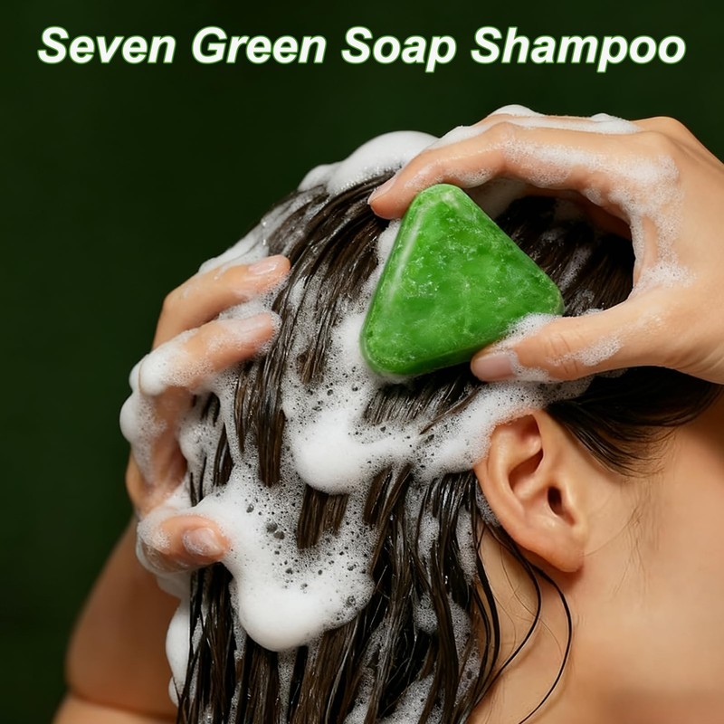 NovaCharm Seven Green Shampoo Bar-Nature Triangle Shampoo Bar For Women