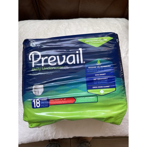 Prevail Disposable Daily Underwear - Small/Medium 34" - 46" 18