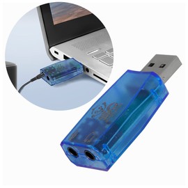 SC ACCESORIOS Tarjeta De Sonido USB Audio 5.1 Canales Pc Laptop Digital 3D USB 2.0 Jack 3.5mm Micrófonos Audífonos Laptop Pc Computadora (Azul)