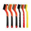 6Pcs Wire Brush Set, Stainless Steel/ Brass/ Nylon Bristle Brushes